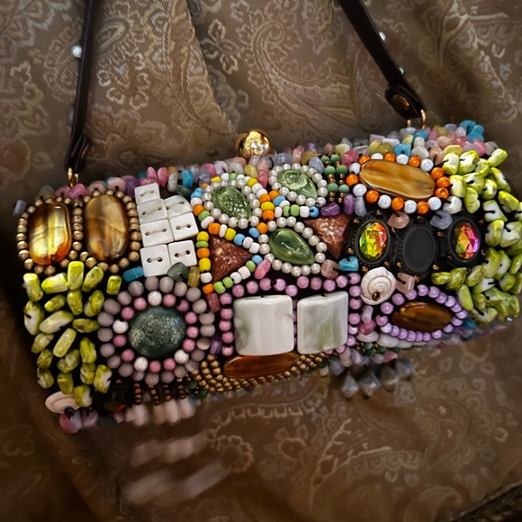 Small beaded satchel/clutch purse NWOT - Picture 2 of 8